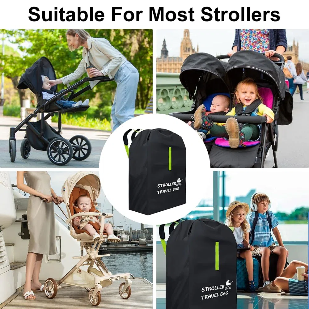 Bolsa de Transporte para Asiento Infantil, Impermeable Bolsa de Transporte Cochecito, Bolsa de Viaje para Viajes en Avión, Resistente al Agua, con Correa para el Hombro (120x63x43)