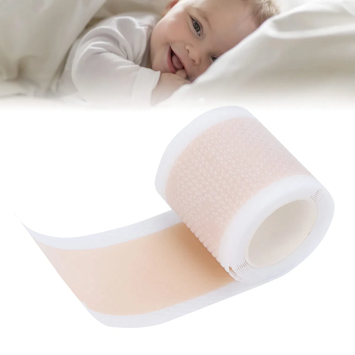 Parche de Corrección de Aurícula para Bebé, Correctores Estéticos de Oreja de Bebé Recién Nacido Transpirable de Silicona, Parche de Corrección de Valgo de Aurícula de 4 X 100 Cm