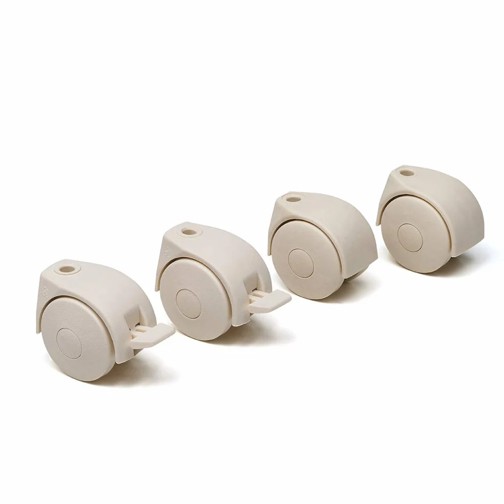 Foppapedretti 4 ruedas de nailon recambio para cunas y bañeras crema