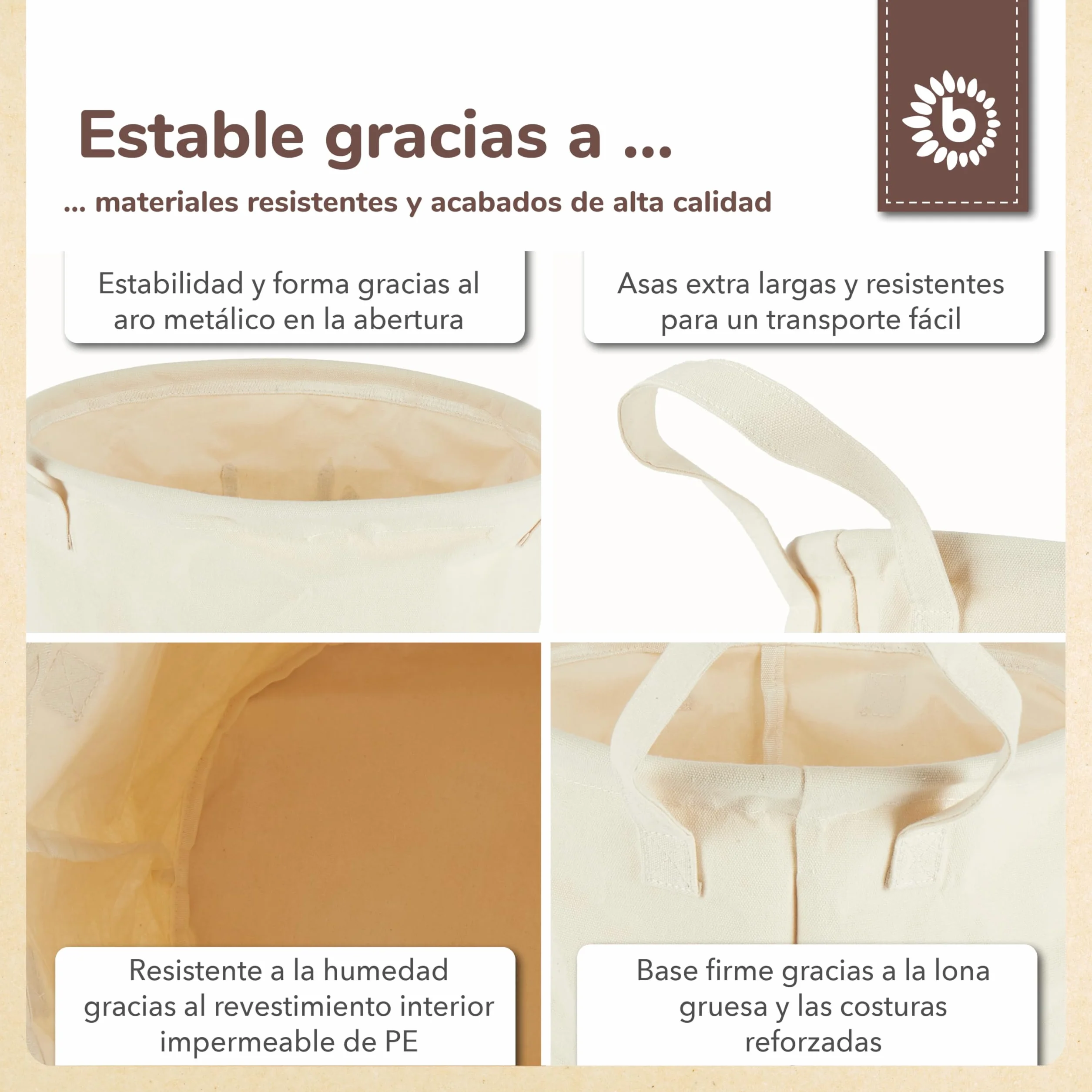 Bieco Cesto de la Ropa para Bebés Ciervos | Cesta de Almacenamiento de Algodón Resistente al Agua para Habitación Infantil